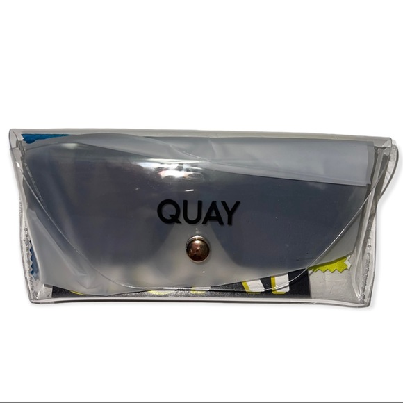 QUAY Real Me Sunglasses Black Frame Smoke Gradient Lenses Geometric Shape - Picture 8 of 10